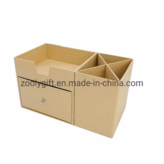 Juego de organizador de portalápices con cajón y caja de almacenamiento para escritorio de oficina