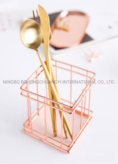 Tenedores redondos de escritorio de la pluma del cepillo del alambre de metal del escritorio del nuevo diseño de los efectos de escritorio de la oficina al por mayor