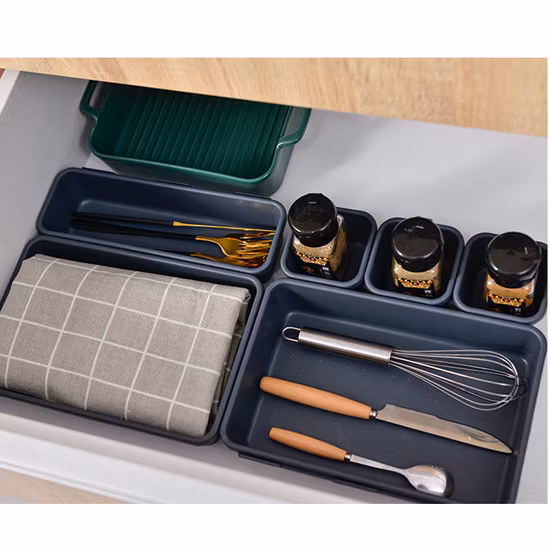 Caja de almacenamiento de oficina, accesorios de cocina, organizador de cajones debajo del escritorio, 8 Uds.