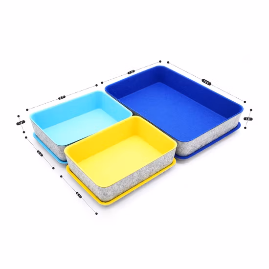 Bandeja organizadora de cajones de fieltro, organizador de cajones de escritorio poco profundo, caja con divisores, organizador de almacenamiento de joyas
