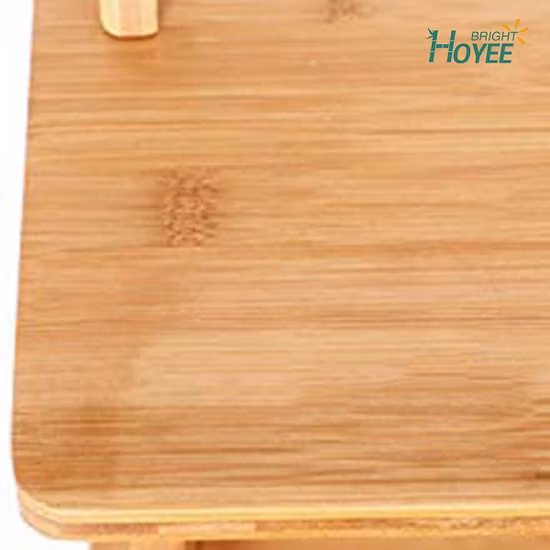 Estación de trabajo portátil de escritorio con altura ajustable y soporte de bambú