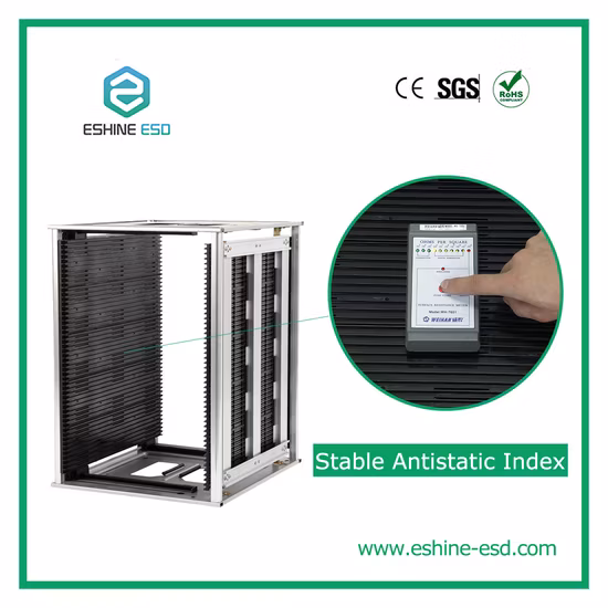 Revistero ESD ajustable de alta calidad antiestático para PCB de soporte de almacenamiento SMT